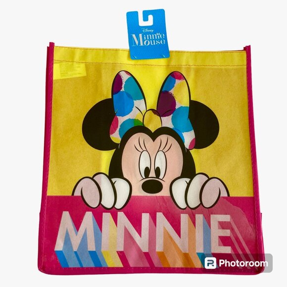 Disney Minnie Mouse Shopper Tote Bag Grocery Beach Shopping Bow Dots Pink - Picture 2 of 9